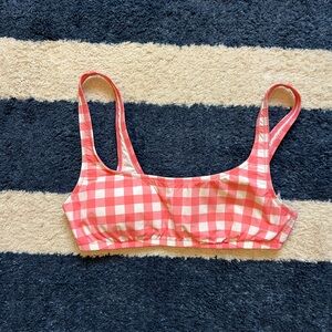J. Crew Pink Checkered Swim Top Size Medium
